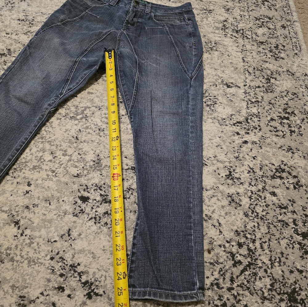 Vintage Y2k Camelot Baggy Crotch Skinny Jeans Mens Size 28 Dark Fade Wash - Picture 7 of 12